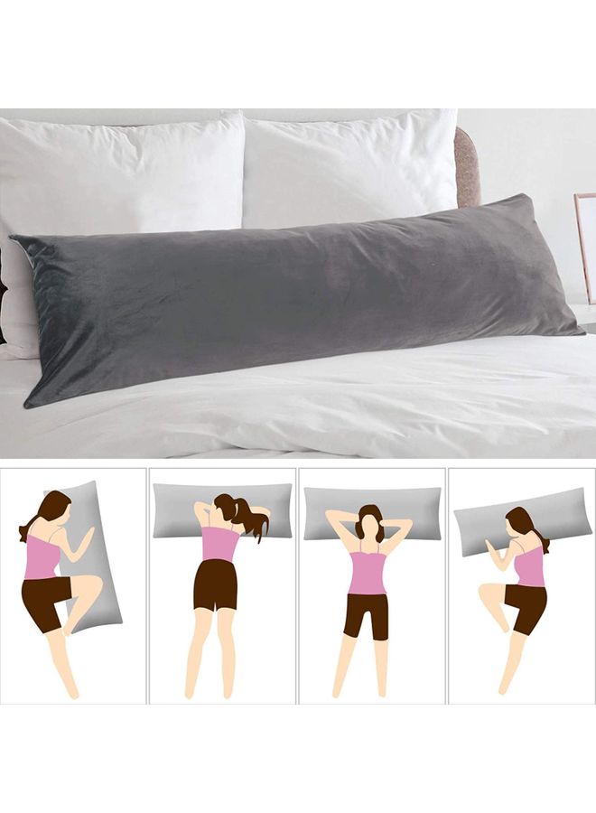 Blueberry Large Body Cotton Pillow with Removable Cover Cotton Grey 140 x 50cm - Image 4