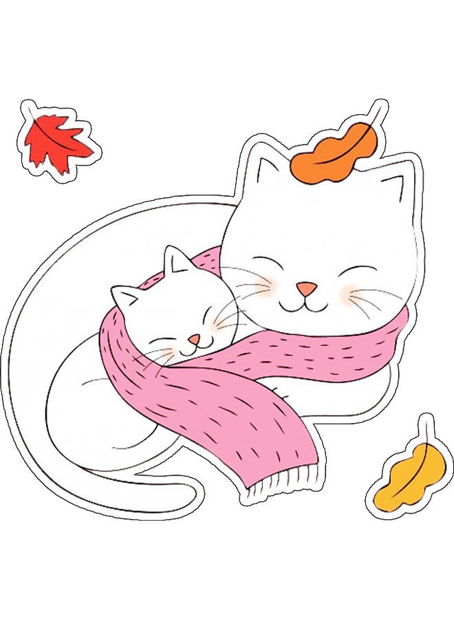 بي بي ملصق جداري للتزيين بتصميم قطة لطيفة متعدد الألوان