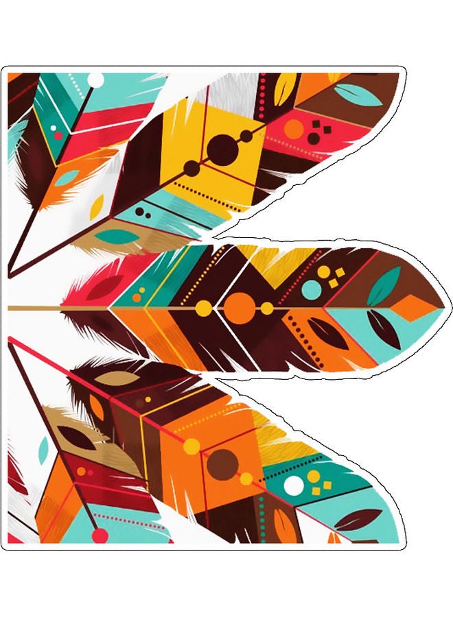 BP Feathers Design Decorative Wall Sticker Multicolour