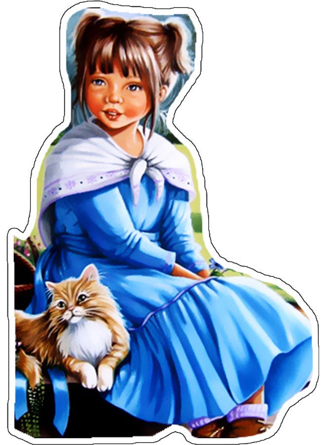 Girl Design Decorative Wall Sticker Multicolour