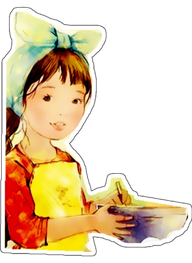 بي بي ملصق جداري للتزيين بتصميم فتاة متعدد الألوان