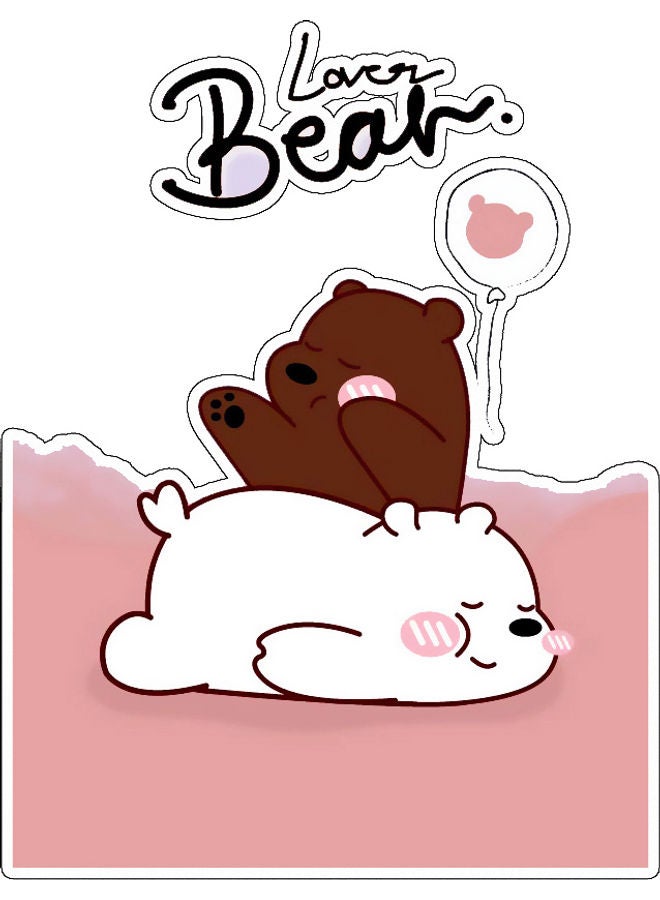 BP 2-Piece Lover Bear Decorative Wall Sticker Multicolour 10x10cm