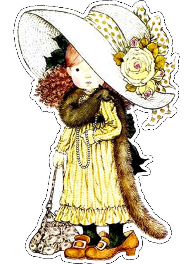 بي بي ملصق جداري للتزيين بتصميم فتاة لطيفة متعدد الألوان 10x10سم