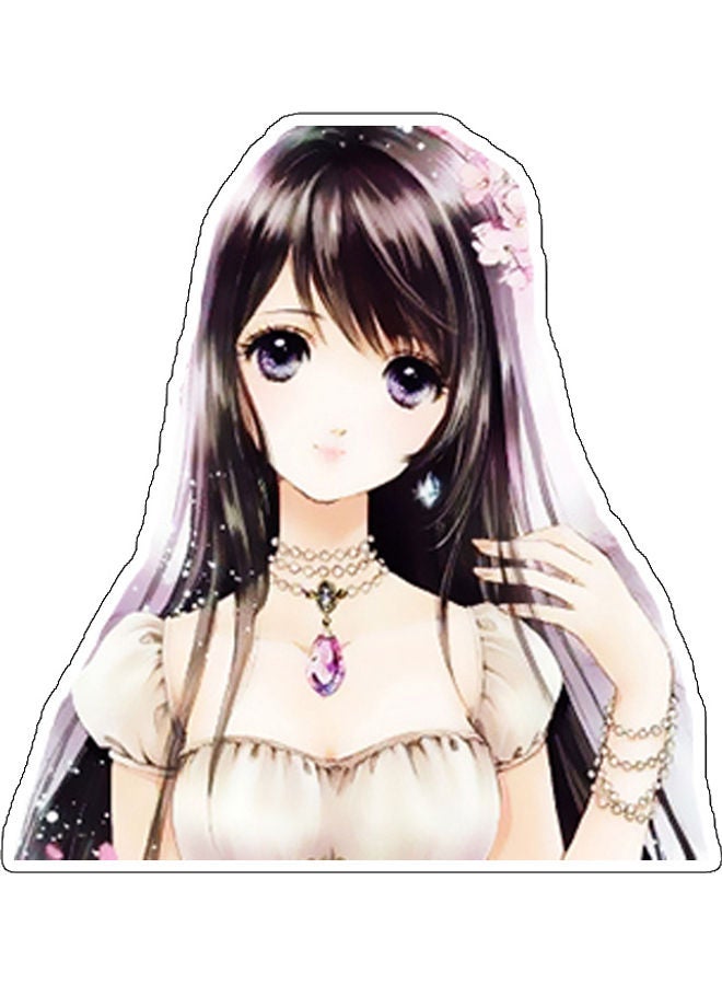 BP Anime Girl Decorative Wall Sticker Multicolour