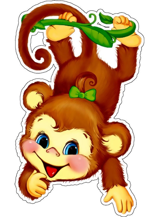 Monkey Design Decorative Wall Sticker Multicolour