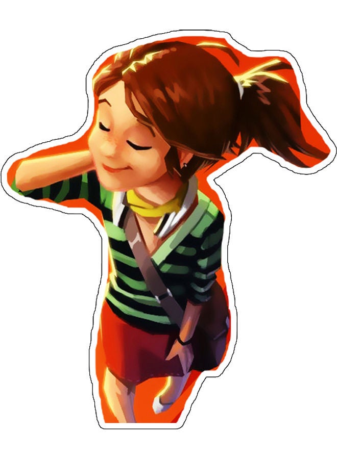 Girl Design Decorative Wall Sticker Multicolour