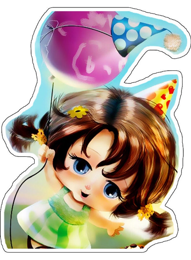 Cute Girl Design Decorative Wall Sticker Multicolour