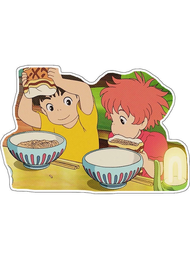 بي بي ملصق جداري بطبعة كرتونية تمثل ولداً مع فتاة متعدد الألوان