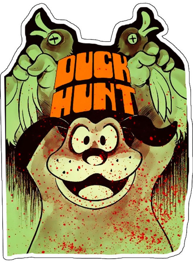 بي بي ملصق جداري بطبعة لشخصية من لعبة الفيديو "Duck Hunt" متعدد الألوان