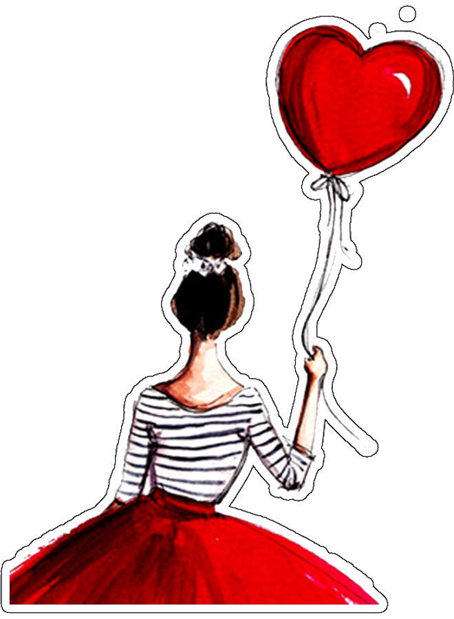 BP Girl With Balloon Printed Wall Sticker Multicolour