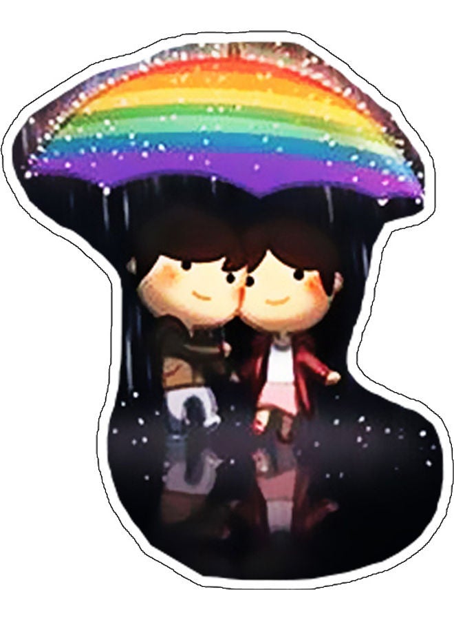 بي بي ملصق جداري بطبعة ولد وفتاة بمظهر لطيف متعدد الألوان