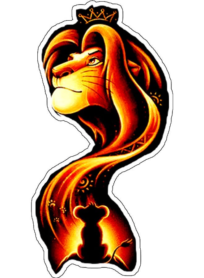 بي بي ملصق جداري مزين بطبعة شخصية سيمبا من فيلم الرسوم المتحركة "The Lion King" برتقالي/أصفر/أسود