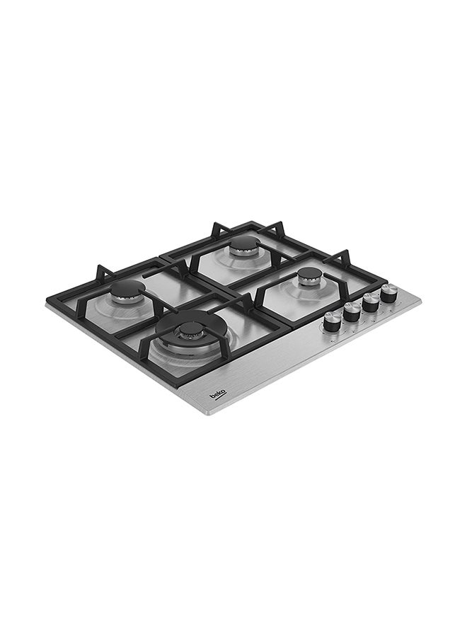 Beko 60cm Builtin Gas Hob, Full Safety, 4 High Efficiency Gas Burner, Cast Iron Pan Support, Integrated Ignition, Front-left Zone(5 Kw), Front-right Zone(1 kw), Rear-left Zone(1.8 kw), Rear-right Zone(1.8 kw) HIAW64225SXL Multicolour  - Image 2