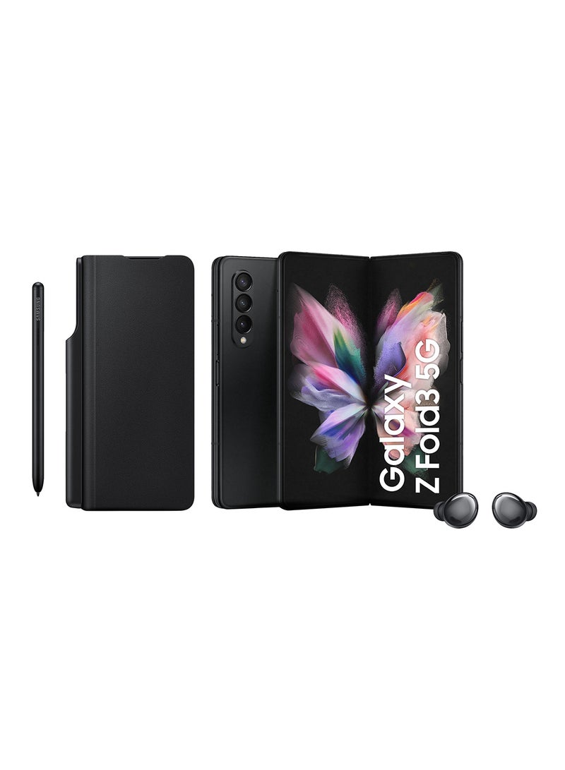 Samsung - Galaxy Z Fold 3 5G Dual SIM Phantom Black 12GB RAM 256GB With Buds Pro + Cover S Pen And Care - Middle East Version - Image 1