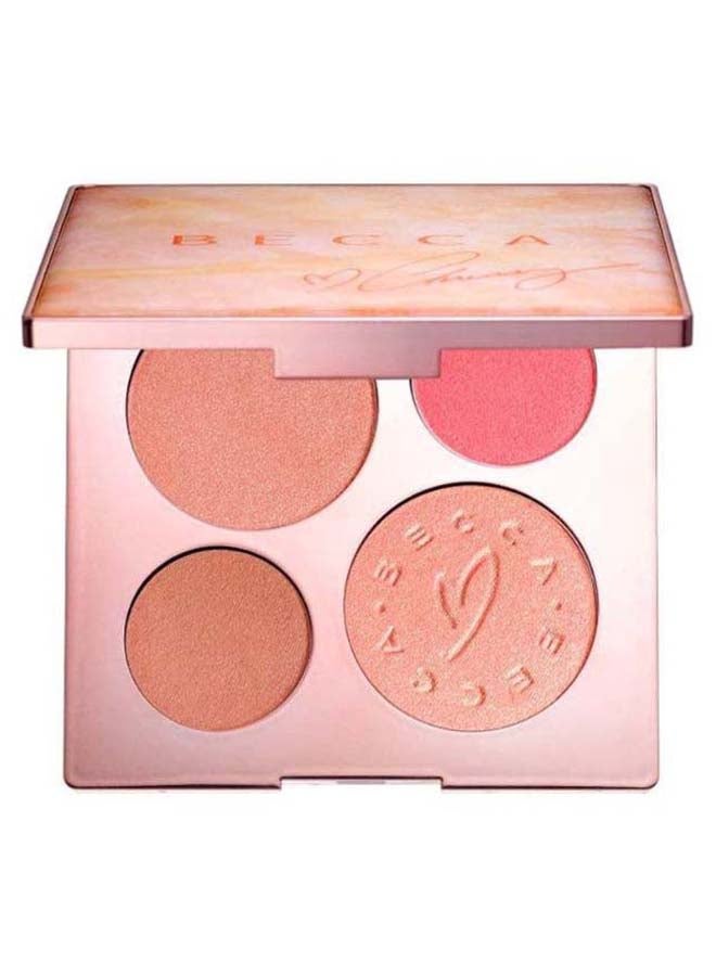 بيكا لوحة ألوان وجه كريسي تيجن ذهبي وردي/ بيتش نيكتار - Image 1