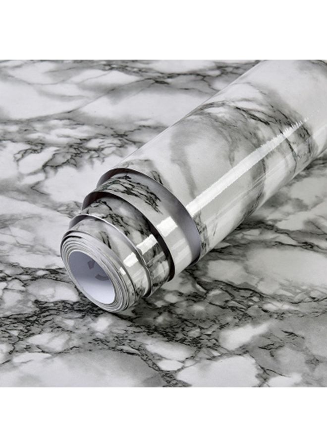 Generic Marble Pattern Moisture Proof Removable Self Adhesive Wallpaper White/Green  - Image 1