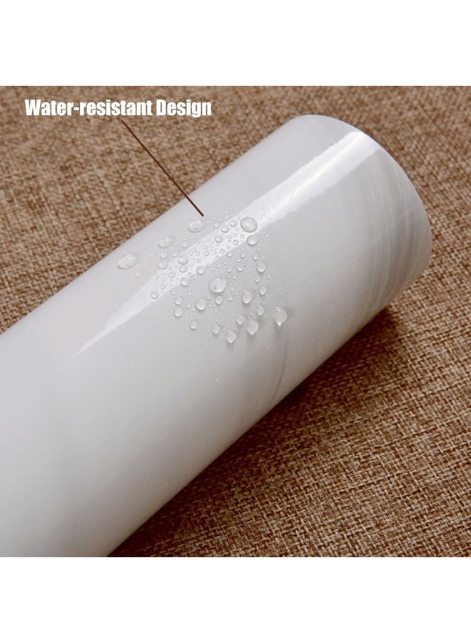 Generic Marble Pattern Moisture Proof Removable Self Adhesive Wallpaper White/Green  - Image 3