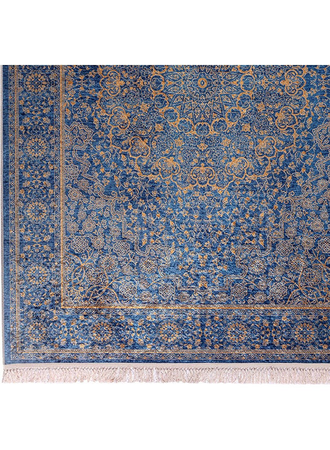 ريغال إن هاوس - سجادة مستطيلة ناعمة الملمس أزرقذهبي 120x80سم - Image 1