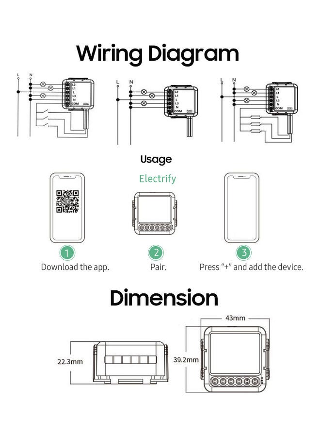وحدة مفتاح زيجبي ذكية ب3 اتجاهات أبيض - Image 2