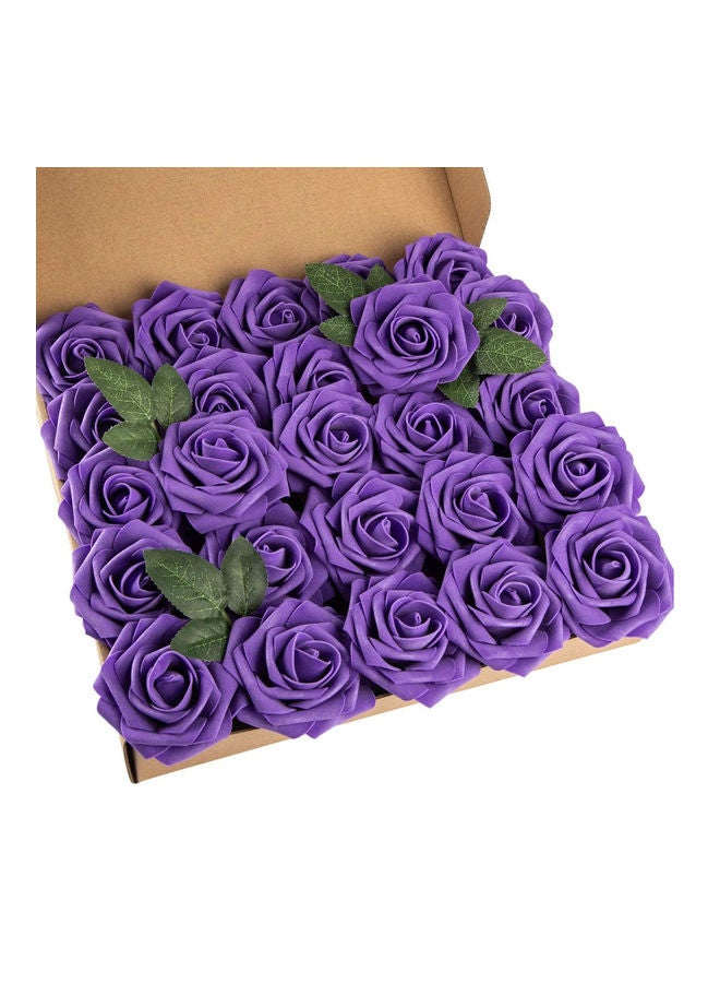 Generic 25-Piece Artificial Rose Purple 