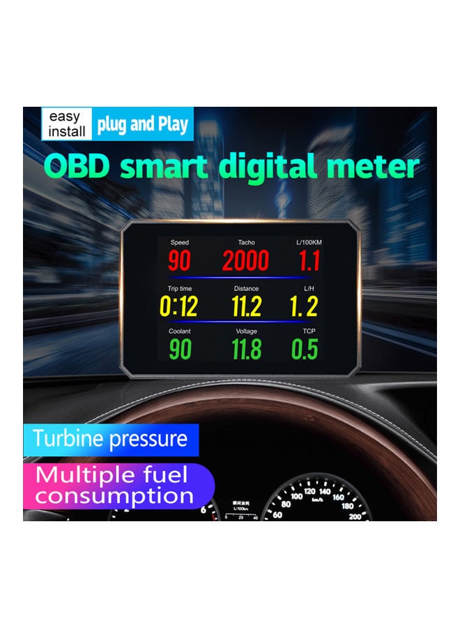 Generic - Head up Display OBD Smart HUD Auto Digital Meter OBD2 Port Warning Windshield Alarm System - Image 1