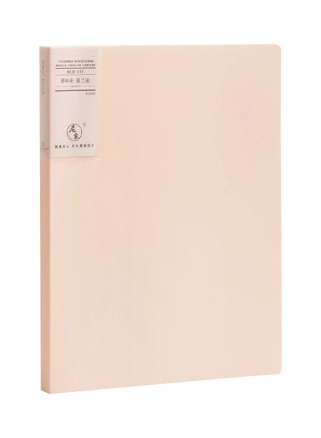 30-Pocket A4 Size Presentation Book Document Organizer Waterproof Light Orange - Image 1