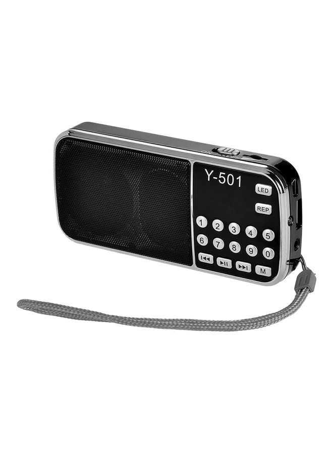 Mini Portable Digital FM Radio LU-H86-54 Black - Image 1