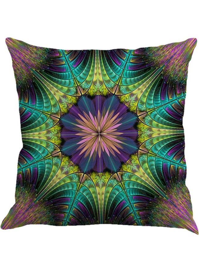 غطاء وسادة ديكور بنمط ماندالا بوهيمي أخضر/ أزرق/ أصفر 45x45x1سم