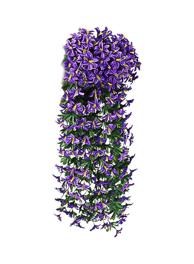 Generic 2-Piece Artificial Small Lily Flower Rattan Wedding Home Wall Hanging Decoration Purple/Green  - Image 1