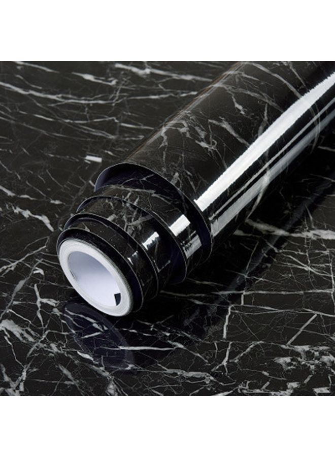 Generic Marble Pattern Moisture Proof Removable Self Adhesive Wallpaper Black/White  - Image 1