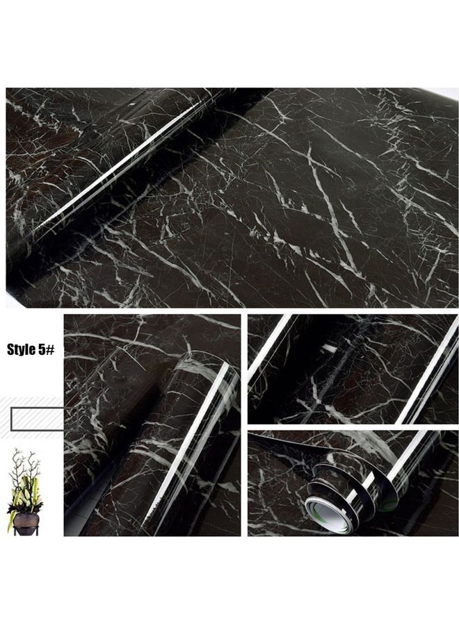 Generic Marble Pattern Moisture Proof Removable Self Adhesive Wallpaper Black/White  - Image 3