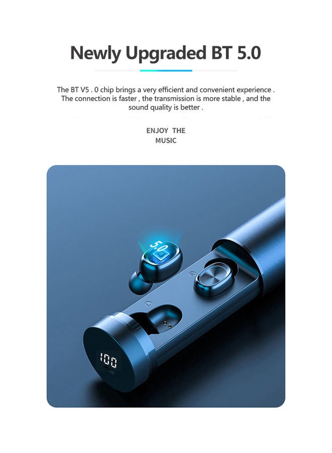 سماعة أذن داخلية لاسلكية حقيقية بخاصية بلوتوث وتحكم ذكي باللمس أسود/ أحمر - Image 3