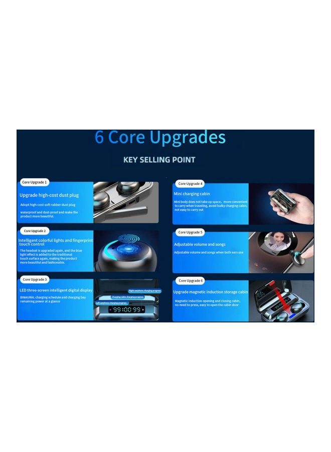 True Wireless In-Ear Bluetooth Headphone with Smart Touch Black - Image 5