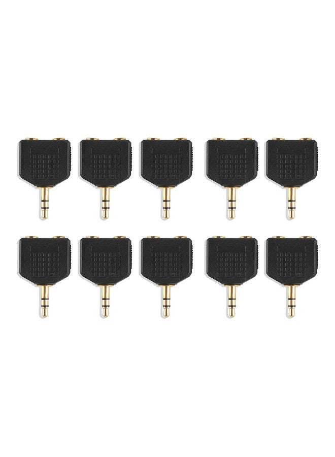Marrkhor Pack Of 10 headphone Y Splitter Cable Cord Adapter Black - Image 1