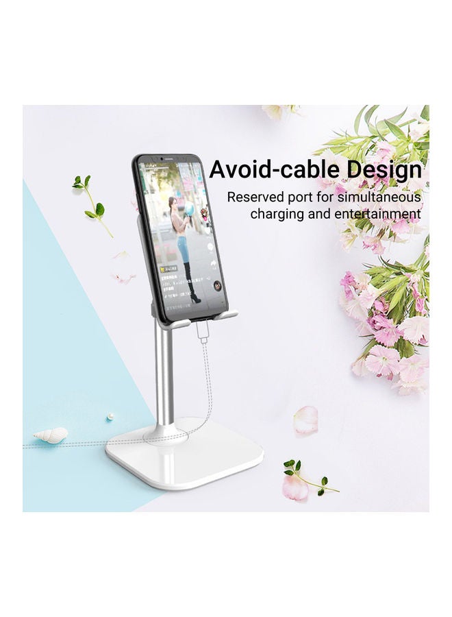 Generic Portable Phone Desktop Stand Holder White  - Image 2