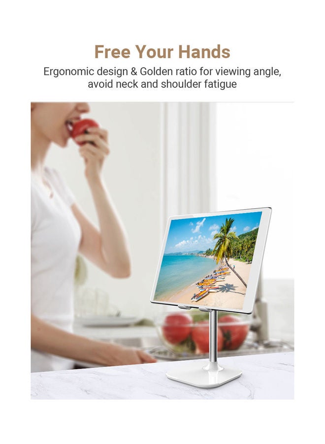 Generic Portable Phone Desktop Stand Holder White  - Image 4