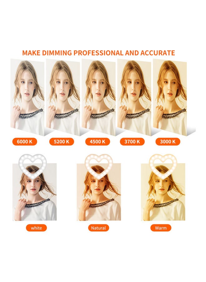 Heart-Shaped Dimmable RGB LED Fill Light Multicolour - Image 2