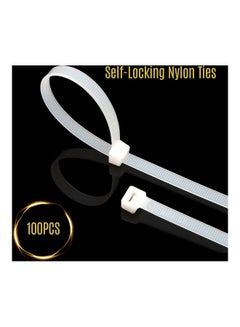 Generic 100-Piece Self-Locking Nylon Ties Cable White  - Image 2