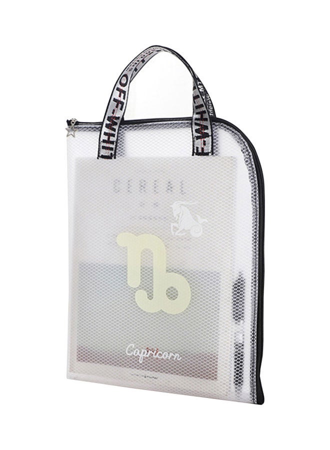Generic Twelve Constellations EVA Zipper File Bag A4 Document Folder Pouch Organizer Transparent