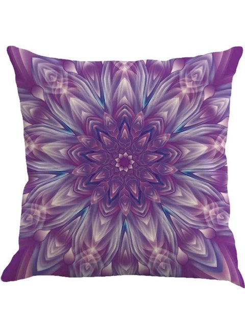 Printed Cushion Cover Purple/White