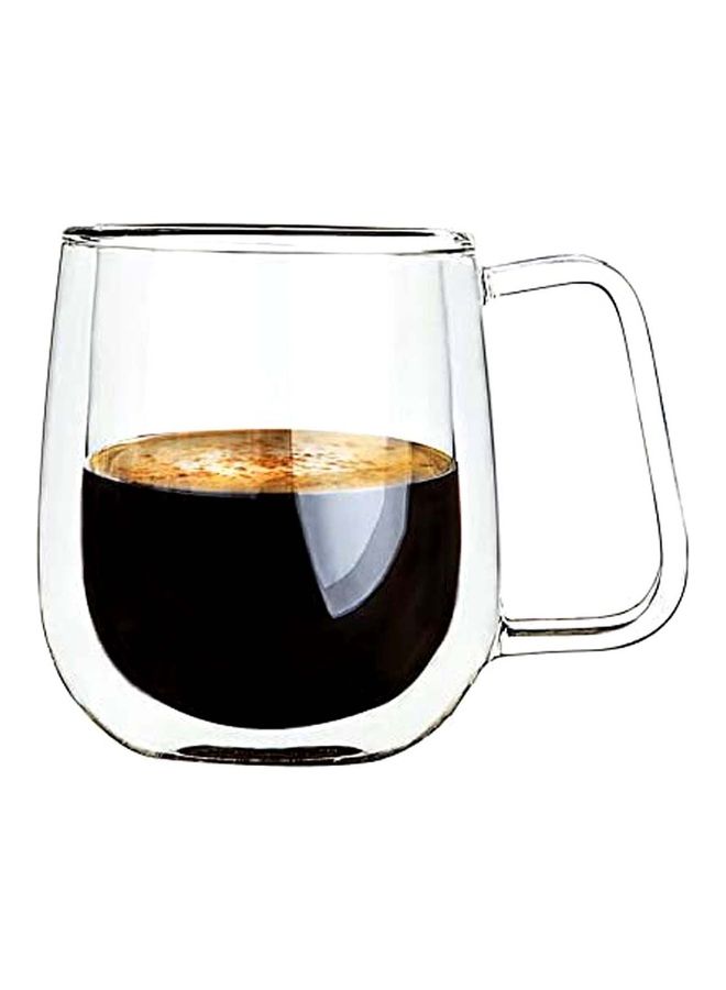 لي يينج مج قهوة زجاجي بطبقتين ومزود بمقبض شفاف - Image 1