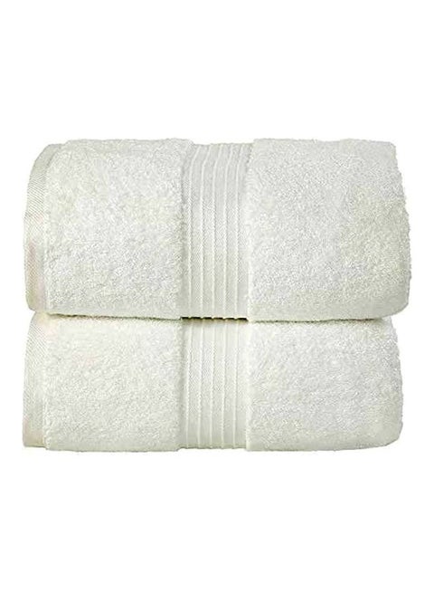 2-Piece Bath Towel Set White 70x140cm