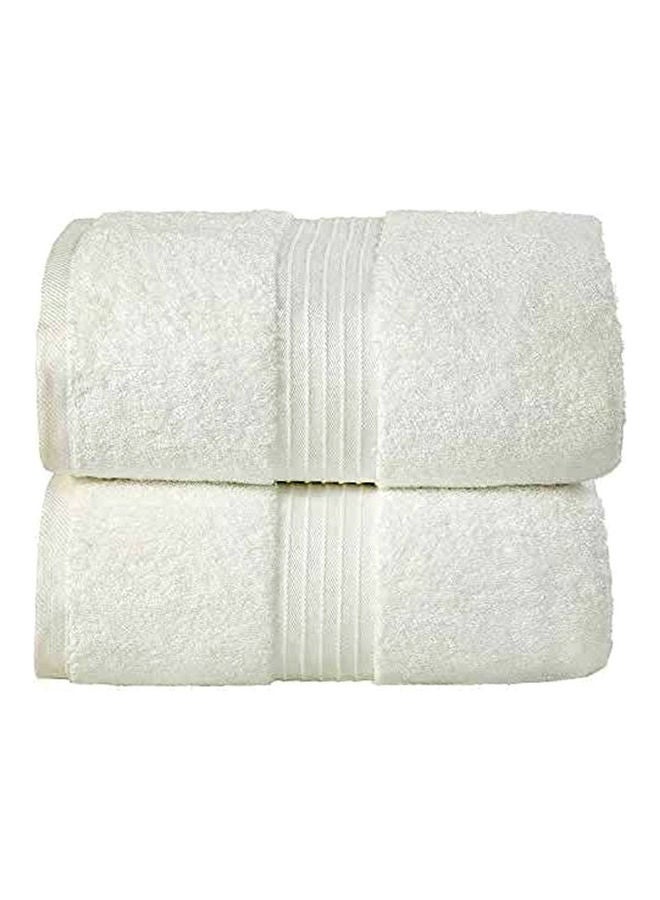 2-Piece Bath Towel Set White 70x140cm