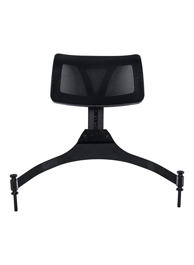 Generic - Aluminum Foldable Makeup Chair With Adjustable Headrest Black - Image 1