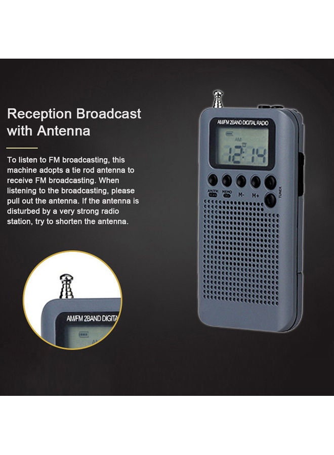 جهاز راديو رقمي AM/FM محمول LU-H86-46 رمادي - Image 4