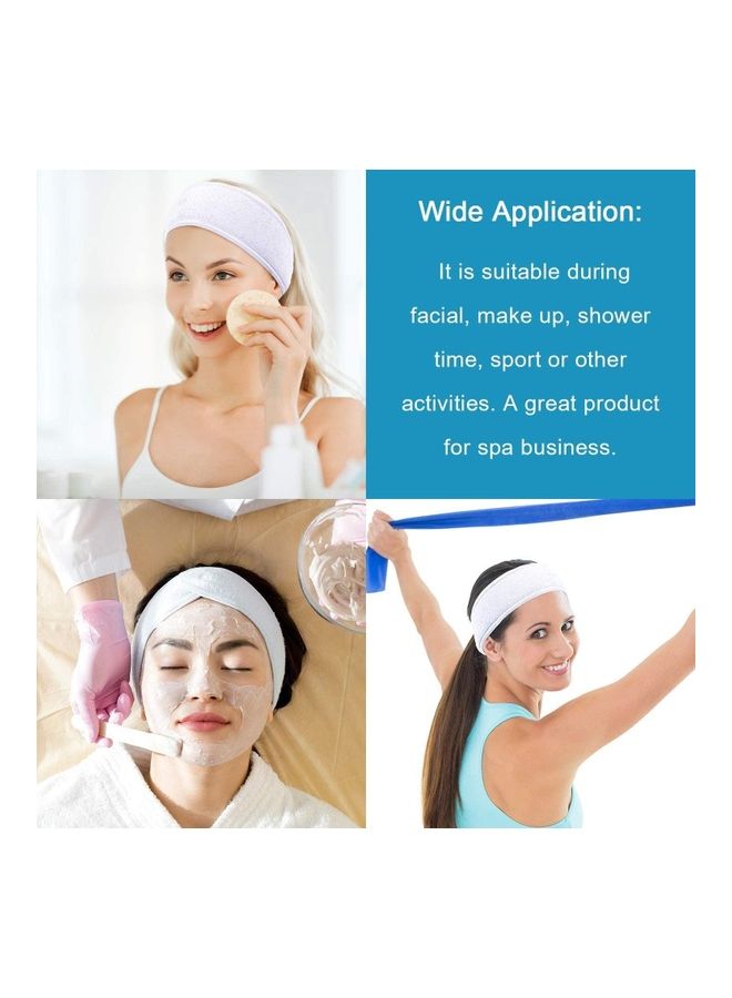 مجموعة ربطات رأس مطاطية للوجه من 4 قطع أبيض 75جرام - Image 2