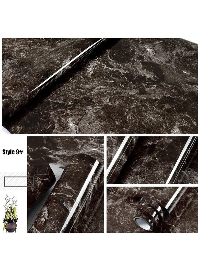 Marble Pattern Water Resistant Self Adhesive Wall Sticker Black/White  - Image 2