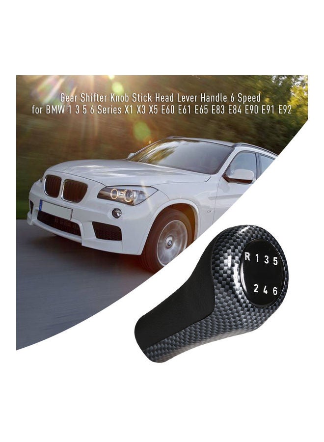 6 Speed Carbon Fiber Gear Shifter Knob Stick Head Lever Handle - Image 4