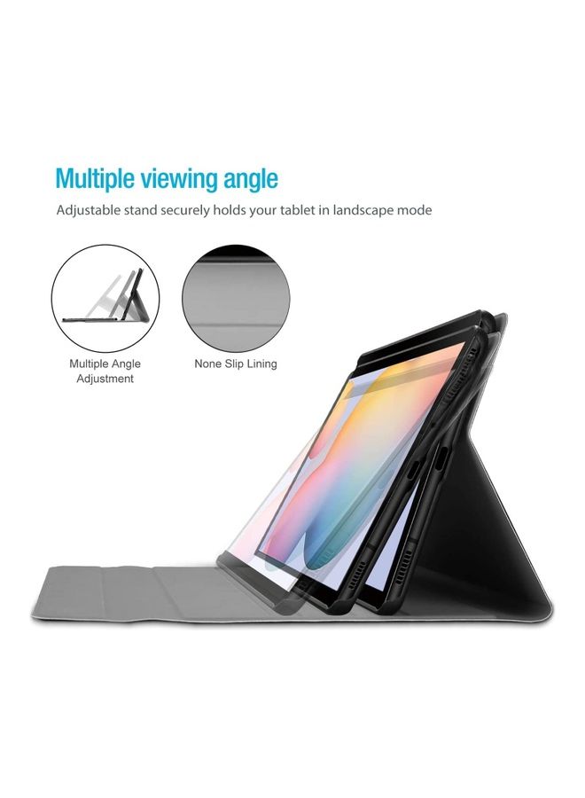 Slim Lightweight Smart Cover with Wireless Keyboard for Galaxy Tab S6 Lite Black - Image 2