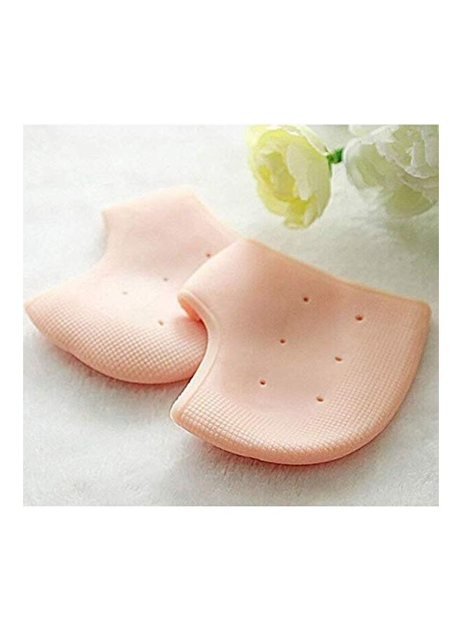 Silicone Gel Anti Heel Crack Pad Socks for Pain Relief Beige - v1628732575/N49830857A_2